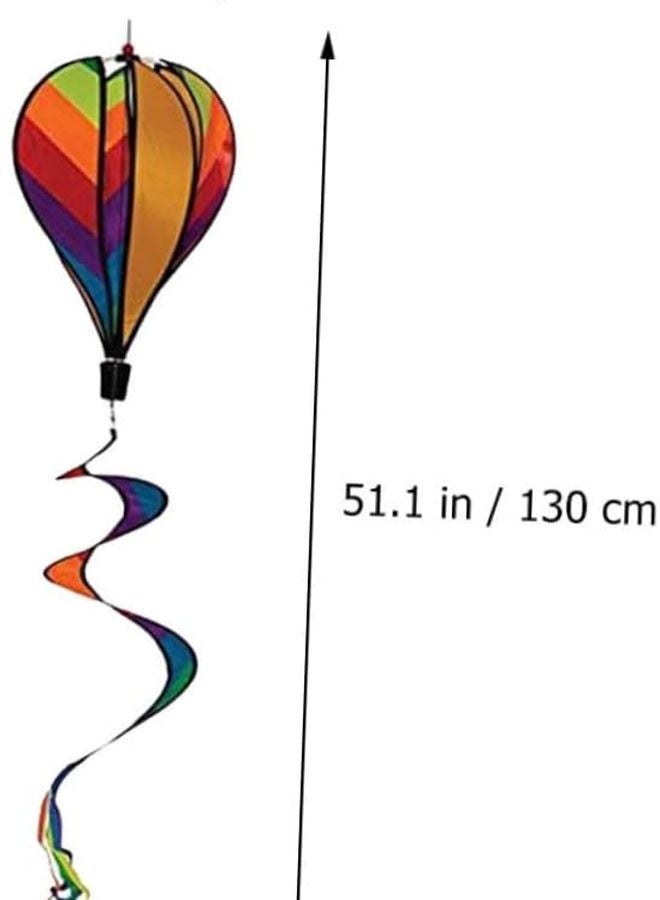 3 قطع كبيرة من طاحونة الهواء على شكل منطاد حديقة ديكور في الهواء الطلق دوارة مقاس 130 × 42 × 27 سم - Image 3
